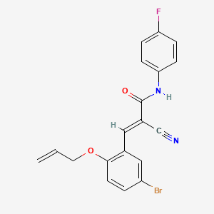 molecular formula C19H14BrFN2O2 B2933881 (E)-3-(5-bromo-2-prop-2-enoxyphenyl)-2-cyano-N-(4-fluorophenyl)prop-2-enamide CAS No. 380477-81-6