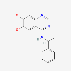 molecular formula C18H19N3O2 B2933884 6,7-dimethoxy-N-(1-phenylethyl)quinazolin-4-amine CAS No. 477859-81-7