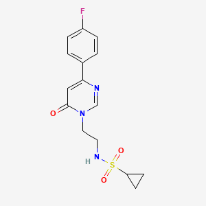 N-(2-(4-(4-fluorophenyl)-6-oxopyrimidin-1(6H)-yl)ethyl)cyclopropanesulfonamide