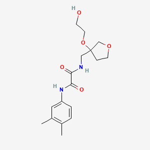 molecular formula C17H24N2O5 B2933890 N1-(3,4-二甲基苯基)-N2-((3-(2-羟乙氧基)四氢呋喃-3-基)甲基)草酰胺 CAS No. 2319637-94-8