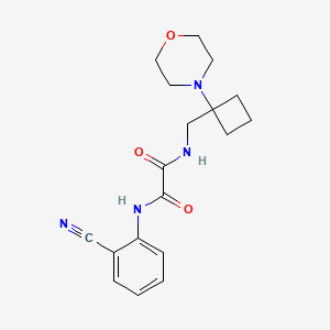 molecular formula C18H22N4O3 B2933894 N'-(2-Cyanophenyl)-N-[(1-morpholin-4-ylcyclobutyl)methyl]oxamide CAS No. 2380194-96-5
