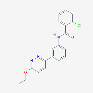 molecular formula C19H16ClN3O2 B2933895 2-chloro-N-(3-(6-ethoxypyridazin-3-yl)phenyl)benzamide CAS No. 922567-60-0