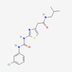 2-(2-(3-(3-chlorophenyl)ureido)thiazol-4-yl)-N-isobutylacetamide