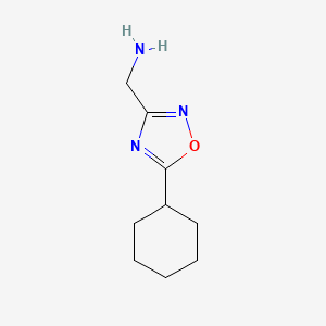 molecular formula C9H15N3O B2933910 (5-Cyclohexyl-1,2,4-oxadiazol-3-yl)methylamine CAS No. 946702-34-7