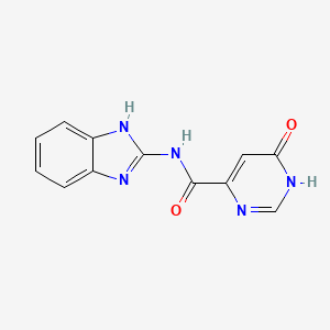 molecular formula C12H9N5O2 B2933913 N-(1H-benzo[d]imidazol-2-yl)-6-hydroxypyrimidine-4-carboxamide CAS No. 2034233-47-9