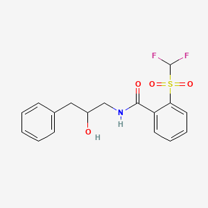 molecular formula C17H17F2NO4S B2933914 2-((二氟甲基)磺酰基)-N-(2-羟基-3-苯基丙基)苯甲酰胺 CAS No. 2034554-37-3
