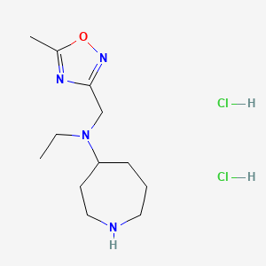 molecular formula C12H24Cl2N4O B2933915 N-ethyl-N-[(5-methyl-1,2,4-oxadiazol-3-yl)methyl]azepan-4-amine dihydrochloride CAS No. 1803599-19-0