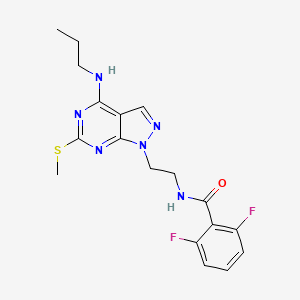 molecular formula C18H20F2N6OS B2933922 2,6-difluoro-N-(2-(6-(methylthio)-4-(propylamino)-1H-pyrazolo[3,4-d]pyrimidin-1-yl)ethyl)benzamide CAS No. 946363-92-4