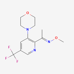 molecular formula C13H16F3N3O2 B2933923 1-[3-morpholino-5-(trifluoromethyl)-2-pyridinyl]-1-ethanone O-methyloxime CAS No. 866145-12-2