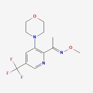 molecular formula C13H16F3N3O2 B2933923 1-[3-吗啉-5-(三氟甲基)-2-吡啶基]-1-乙酮 O-甲基肟 CAS No. 866145-12-2