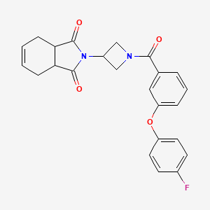 molecular formula C24H21FN2O4 B2933925 2-(1-(3-(4-氟苯氧基)苯甲酰基)氮杂环丁-3-基)-3a,4,7,7a-四氢-1H-异吲哚-1,3(2H)-二酮 CAS No. 1904317-28-7