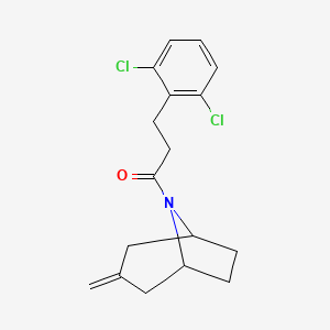 molecular formula C17H19Cl2NO B2933928 3-(2,6-二氯苯基)-1-((1R,5S)-3-亚甲基-8-氮杂双环[3.2.1]辛烷-8-基)丙-1-酮 CAS No. 2309776-58-5