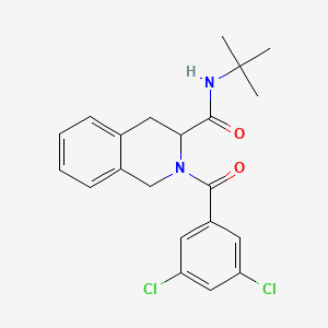 molecular formula C21H22Cl2N2O2 B2933932 N-(tert-butyl)-2-(3,5-dichlorobenzoyl)-1,2,3,4-tetrahydro-3-isoquinolinecarboxamide CAS No. 318517-26-9