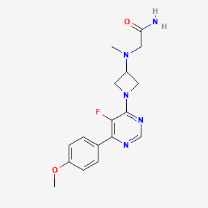 molecular formula C17H20FN5O2 B2933935 2-[[1-[5-Fluoro-6-(4-methoxyphenyl)pyrimidin-4-yl]azetidin-3-yl]-methylamino]acetamide CAS No. 2380097-21-0