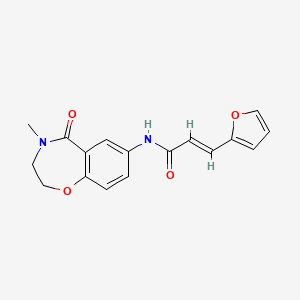 (E)-3-(furan-2-yl)-N-(4-methyl-5-oxo-2,3,4,5-tetrahydrobenzo[f][1,4]oxazepin-7-yl)acrylamide