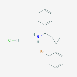 molecular formula C16H17BrClN B2933940 [2-(2-Bromophenyl)cyclopropyl]-phenylmethanamine;hydrochloride CAS No. 2241130-98-1