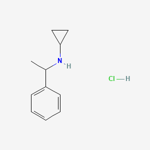 molecular formula C11H16ClN B2933942 N-(1-Phenylethyl)cyclopropanamine hydrochloride CAS No. 92220-70-7