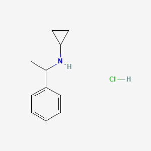 molecular formula C11H16ClN B2933942 N-(1-苯乙基)环丙胺盐酸盐 CAS No. 92220-70-7