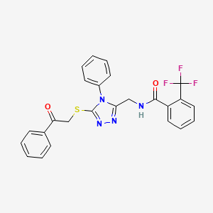 N-((5-((2-oxo-2-phenylethyl)thio)-4-phenyl-4H-1,2,4-triazol-3-yl)methyl)-2-(trifluoromethyl)benzamide