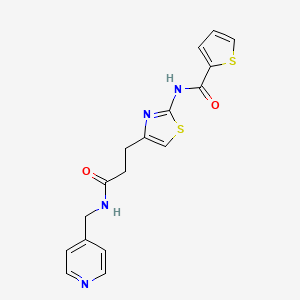 N-(4-(3-oxo-3-((pyridin-4-ylmethyl)amino)propyl)thiazol-2-yl)thiophene-2-carboxamide