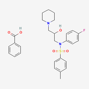 N-(4-fluorophenyl)-N-(2-hydroxy-3-(piperidin-1-yl)propyl)-4-methylbenzenesulfonamide benzoate