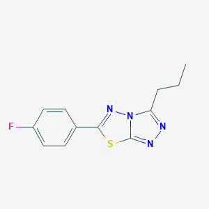 molecular formula C12H11FN4S B293396 6-(4-Fluorophenyl)-3-propyl[1,2,4]triazolo[3,4-b][1,3,4]thiadiazole 