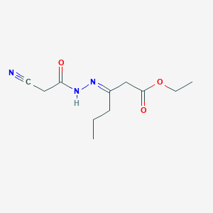 ethyl 3-[(E)-2-(2-cyanoacetyl)hydrazono]hexanoate