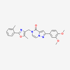 2-(3,4-dimethoxyphenyl)-5-((5-methyl-2-(o-tolyl)oxazol-4-yl)methyl)pyrazolo[1,5-a]pyrazin-4(5H)-one