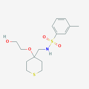 N-((4-(2-hydroxyethoxy)tetrahydro-2H-thiopyran-4-yl)methyl)-3-methylbenzenesulfonamide