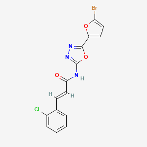 molecular formula C15H9BrClN3O3 B2933988 (E)-N-(5-(5-bromofuran-2-yl)-1,3,4-oxadiazol-2-yl)-3-(2-chlorophenyl)acrylamide CAS No. 1173473-80-7