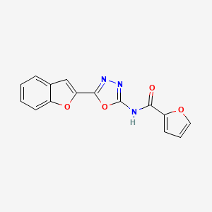 molecular formula C15H9N3O4 B2934003 N-(5-(benzofuran-2-yl)-1,3,4-oxadiazol-2-yl)furan-2-carboxamide CAS No. 922099-08-9