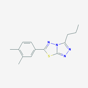 molecular formula C14H16N4S B293401 6-(3,4-Dimethylphenyl)-3-propyl[1,2,4]triazolo[3,4-b][1,3,4]thiadiazole 
