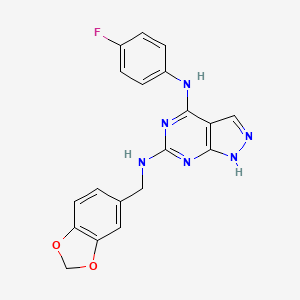 N~6~-(1,3-benzodioxol-5-ylmethyl)-N~4~-(4-fluorophenyl)-1H-pyrazolo[3,4-d]pyrimidine-4,6-diamine
