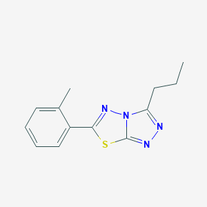 molecular formula C13H14N4S B293403 6-(2-Methylphenyl)-3-propyl[1,2,4]triazolo[3,4-b][1,3,4]thiadiazole CAS No. 915909-74-9