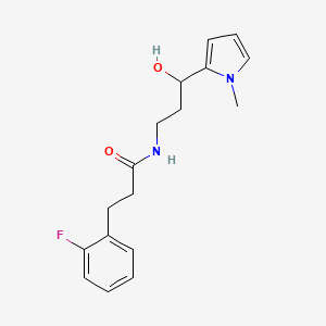 3-(2-fluorophenyl)-N-(3-hydroxy-3-(1-methyl-1H-pyrrol-2-yl)propyl)propanamide