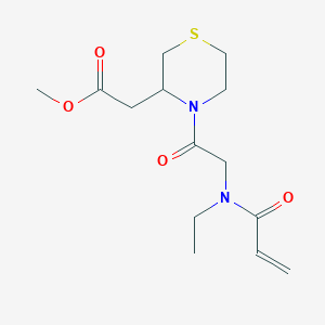 B2934043 Methyl 2-[4-[2-[ethyl(prop-2-enoyl)amino]acetyl]thiomorpholin-3-yl]acetate CAS No. 2361880-22-8