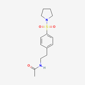 molecular formula C14H20N2O3S B2934058 N-{2-[4-(pyrrolidin-1-ylsulfonyl)phenyl]ethyl}acetamide CAS No. 345993-13-7