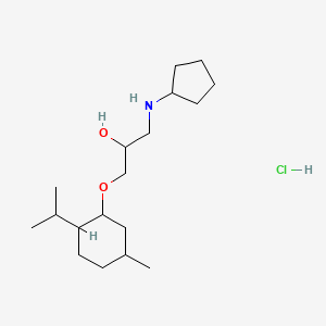 molecular formula C18H36ClNO2 B2934074 1-(环戊基氨基)-3-((2-异丙基-5-甲基环己基)氧基)丙烷-2-醇盐酸盐 CAS No. 1052510-77-6