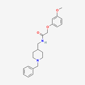 molecular formula C22H28N2O3 B2934075 N-((1-苄基哌啶-4-基)甲基)-2-(3-甲氧基苯氧基)乙酰胺 CAS No. 953933-75-0