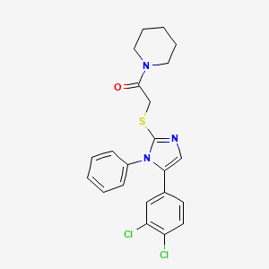 2-((5-(3,4-dichlorophenyl)-1-phenyl-1H-imidazol-2-yl)thio)-1-(piperidin-1-yl)ethanone