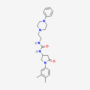 1-(1-(3,4-Dimethylphenyl)-5-oxopyrrolidin-3-yl)-3-(2-(4-phenylpiperazin-1-yl)ethyl)urea