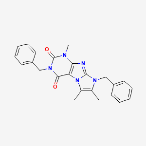 molecular formula C24H23N5O2 B2934095 3,8-二苄基-1,6,7-三甲基-1H-咪唑并[2,1-f]嘌呤-2,4(3H,8H)-二酮 CAS No. 887460-77-7