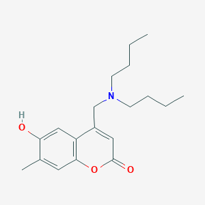 molecular formula C19H27NO3 B2934097 4-[(Dibutylamino)methyl]-6-hydroxy-7-methylchromen-2-one CAS No. 859863-50-6