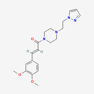 molecular formula C20H26N4O3 B2934099 (E)-1-(4-(2-(1H-吡唑-1-基)乙基)哌嗪-1-基)-3-(3,4-二甲氧基苯基)丙-2-烯-1-酮 CAS No. 1286744-40-8