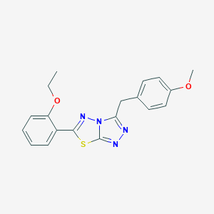molecular formula C19H18N4O2S B293410 6-(2-Ethoxyphenyl)-3-(4-methoxybenzyl)[1,2,4]triazolo[3,4-b][1,3,4]thiadiazole 