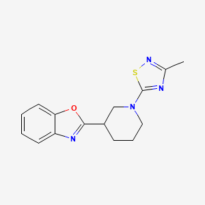 molecular formula C15H16N4OS B2934101 2-[1-(3-Methyl-1,2,4-thiadiazol-5-yl)piperidin-3-yl]-1,3-benzoxazole CAS No. 2326244-64-6