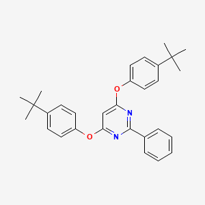 molecular formula C30H32N2O2 B2934104 4,6-Bis(4-tert-butylphenoxy)-2-phenylpyrimidine CAS No. 866154-55-4