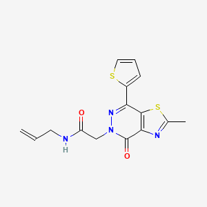 molecular formula C15H14N4O2S2 B2934105 N-allyl-2-(2-methyl-4-oxo-7-(thiophen-2-yl)thiazolo[4,5-d]pyridazin-5(4H)-yl)acetamide CAS No. 953928-02-4