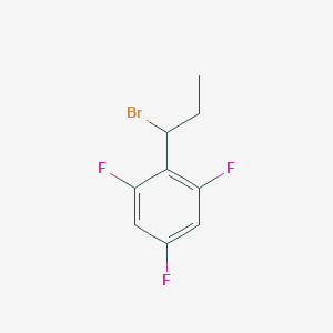molecular formula C9H8BrF3 B2934113 1-(1-Bromopropyl)-2,4,6-trifluorobenzene CAS No. 1247452-70-5