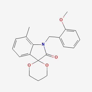 molecular formula C20H21NO4 B2934114 1'-(2-甲氧基苄基)-7'-甲基螺[[1,3]二氧杂环-2,3'-吲哚]-2'-酮 CAS No. 853751-64-1